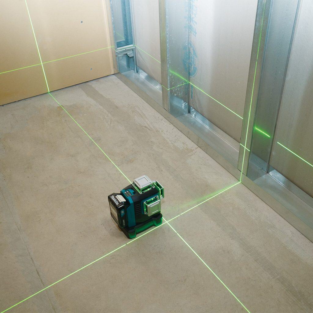 “Makita SK700GD professional green 3×360° laser level showing full-room laser lines indoors”
Best Laser Levels in Australia (2026)
