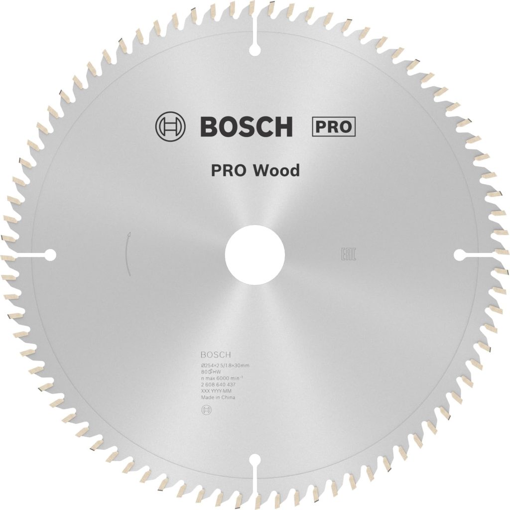 Bosch 10 inch 254mm 80T professional circular saw blade on white background